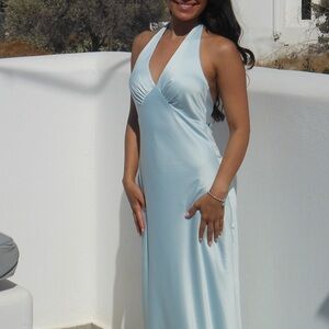 Peppermayo Light Blue Backless Dress
